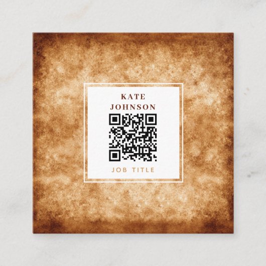 テラコッタユニーク抽象芸術QRコードSNS スクエア名刺 (正面)