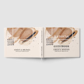 テラコッタユニーク褐色銅グリッター結婚ズ ゲストブック (全面)