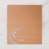 テラコッタユーカリプタデコ結婚の座席表テント プレイスカード (外部開封)