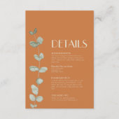 テラコッタユーカリプタデコ結婚の詳細 エンクロージャーカード (正面)