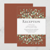 テラコッタユーカリプトゥスウェディングレセプション エンクロージャーカード (正面/裏面)