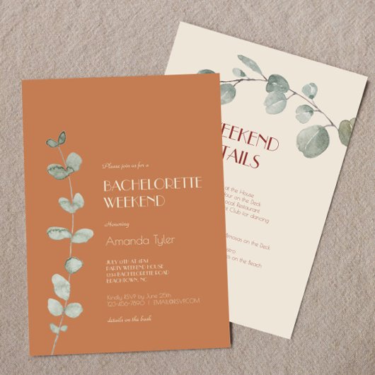 テラコッタユーカリプトゥスデコバチェロレッテウィークエンド 招待状