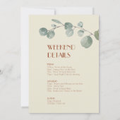 テラコッタユーカリプトゥスデコバチェロレッテウィークエンド 招待状 (裏面)