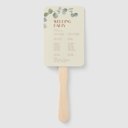 テラコッタユーカリプトゥスデコ結婚式 プログラム ハンドファン (裏面)