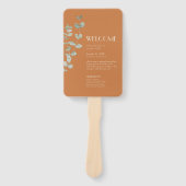 テラコッタユーカリプトゥスデコ結婚式 プログラム ハンドファン (正面)