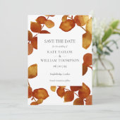 テラコッタユーカリプトゥス水の色の保存日付 招待状 (スタンド正面)