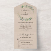 テラコッタユーカリ結婚グリーンリーエレガントズ オールインワン招待状 (内側)