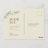 テラコッタユーカリ結婚デコありがとう ポストカード (裏面)