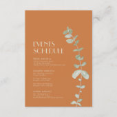 テラコッタユーカリ結婚デコのスケジュール エンクロージャーカード (正面)