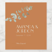 テラコッタユーカリ結婚デコのワインラベル ワインラベル (シングルラベル)