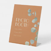 テラコッタユーカリ結婚デコの写真ブース 台座サイン (正面)