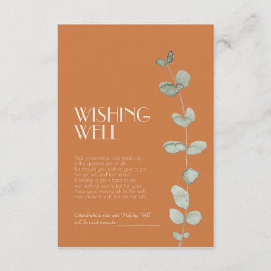 テラコッタユーカリ結婚デコの願い井戸 エンクロージャーカード (正面)