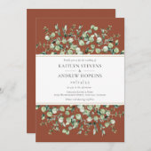 テラコッタユーカリ結婚プス 招待状 (正面/裏面)