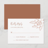 テラコッタラインアートフローラエレガントウェディング 出欠カード (正面/裏面)