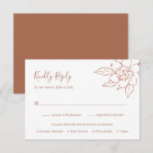 テラコッタラインアートフローラエレガントウェディング 出欠カード (正面/裏面)