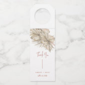 テラコッタラストアーモダンチパームリーフズ結婚インヴィ ボトルネックタグ (正面)