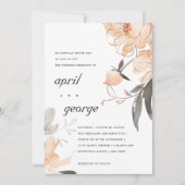 テラコッタラストウォーターカラーフローラ結婚式の招待 サンキューカード (正面)