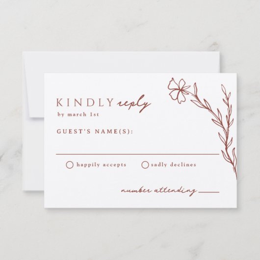 テラコッタラストシモダンステンルボタニカル 出欠カード (正面)