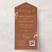 テラコッタラストスクリプト秋秋QRコード結婚ズ オールインワン招待状 (内側)