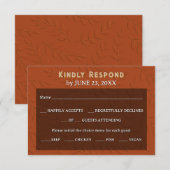 テラコッタラストバーントオレンジボタニックレトロ結婚ズ 出欠カード (正面/裏面)