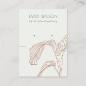 テラコッタラストパームリーフィースケッチイヤリングネックレス 名刺 (正面)