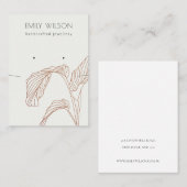 テラコッタラストパームリーフィースケッチイヤリングネックレス 名刺 (正面/裏面)