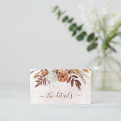 テラコッタラストフラワーズボホ秋の結婚式詳細 エンクロージャーカード (スタンド正面)