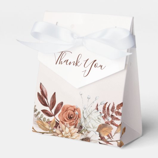 テラコッタラストフラワーズボホ秋結婚葉 フェイバーボックス (正面サイド)