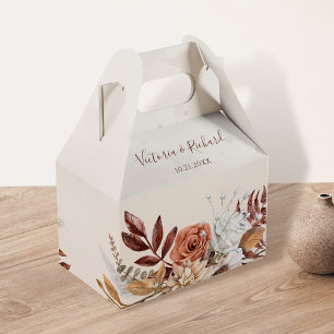 テラコッタラストフラワーズボホ秋結婚葉 フェイバーボックス