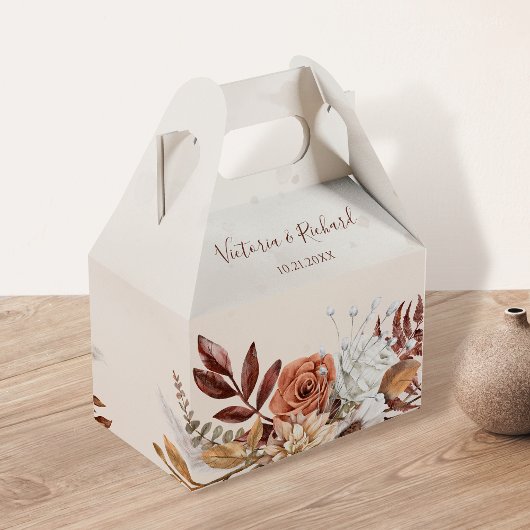 テラコッタラストフラワーズボホ秋結婚葉 フェイバーボックス