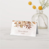 テラコッタラストフラワーズボホ秋結婚葉 プレイスカード (裏面)