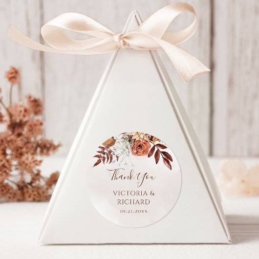 テラコッタラストフラワーズボホ秋結婚葉 ラウンドシール