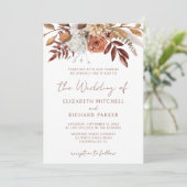 テラコッタラストフラワーズボホ秋結婚葉 招待状 (スタンド正面)