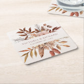 テラコッタラストフラワーズボホ秋葉 スクエアペーパーコースター (アングル)