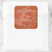 テラコッタラストフローラかわいらしカワイズ結婚ズ スクエアシール (バッグ)