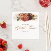 テラコッタラストフローラパンパスグラスブライダルシャワー スタンダードカクテルナプキン (インサイチュ)