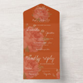 テラコッタラストフローラモノグラかわいらしム結婚ズ オールインワン招待状 (内側)