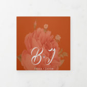 テラコッタラストフローラモノグラかわいらしム結婚ズ 三つ折り招待状 (カバー)