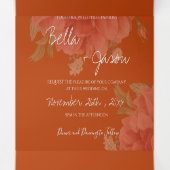 テラコッタラストフローラモノグラかわいらしム結婚ズ 三つ折り招待状 (内部中)