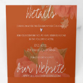 テラコッタラストフローラモノグラかわいらしム結婚ズ 三つ折り招待状 (内部最初)