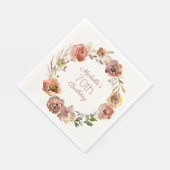 テラコッタラストフローラリース70th誕生日 スタンダードランチョンナプキン (角)