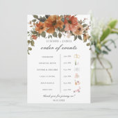 テラコッタラストフローラ秋の結婚式順序のイベント プログラム (スタンド正面)