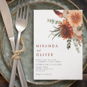 テラコッタラストボホウォーターカラー結婚フローラ 招待状