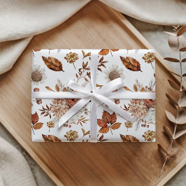 テラコッタラストボホフローラ秋リーフ ラッピングペーパー