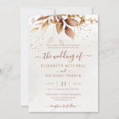 テラコッタラストボホ秋リーフ結婚ズ 招待状 (正面)