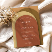 テラコッタラストミニマモダンリストエレガントな結婚式 招待状