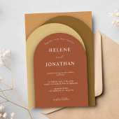 テラコッタラストミニマモダンリストエレガントな結婚式 招待状