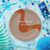 テラコッタラストモダン抽象芸術結婚ズ ペーパープレート (パーティー)