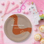 テラコッタラストモダン抽象芸術結婚ズ ペーパープレート (パーティー)