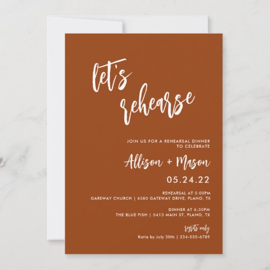 テラコッタラストレッツリハーサル招待状 招待状 (正面)